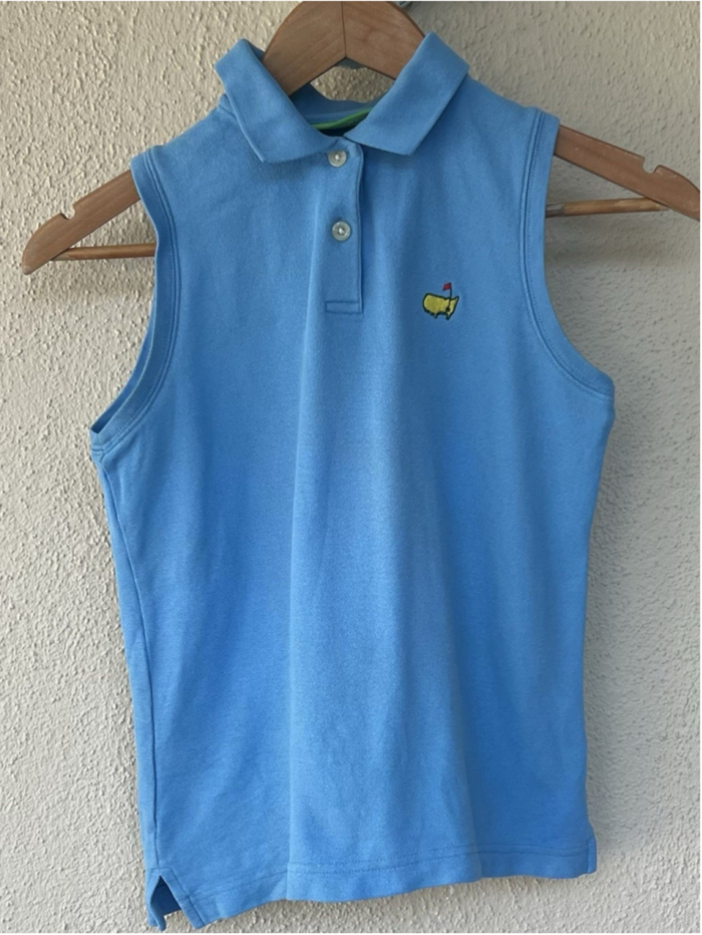 Masters Collection Girl’s Blue Sleeveless Polo Shirt Logo Size Medium 12/14 Golf